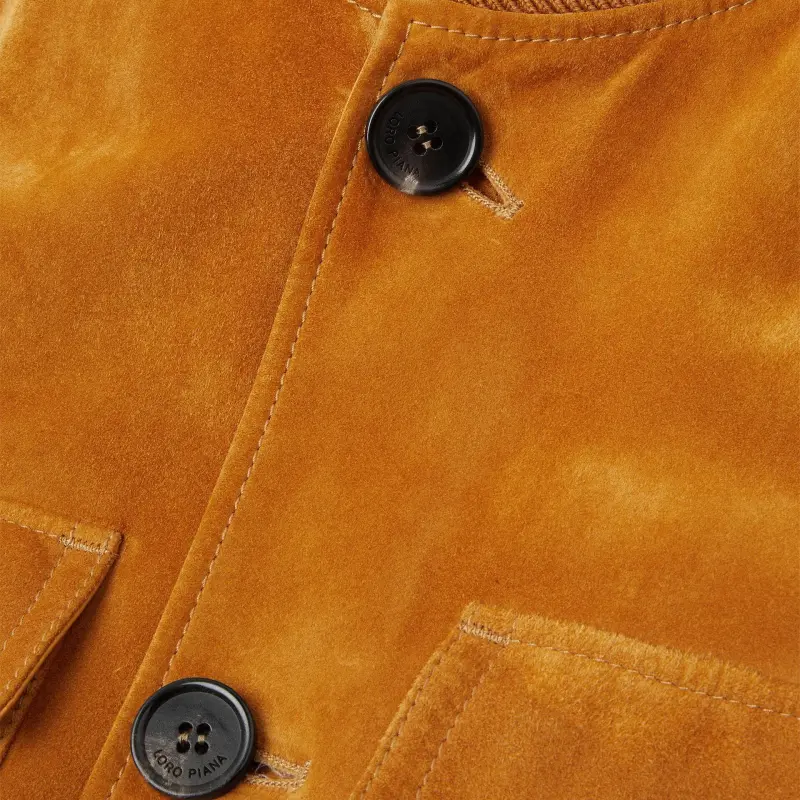 Loro Piana Leather Jacket Men's Yellow-6
