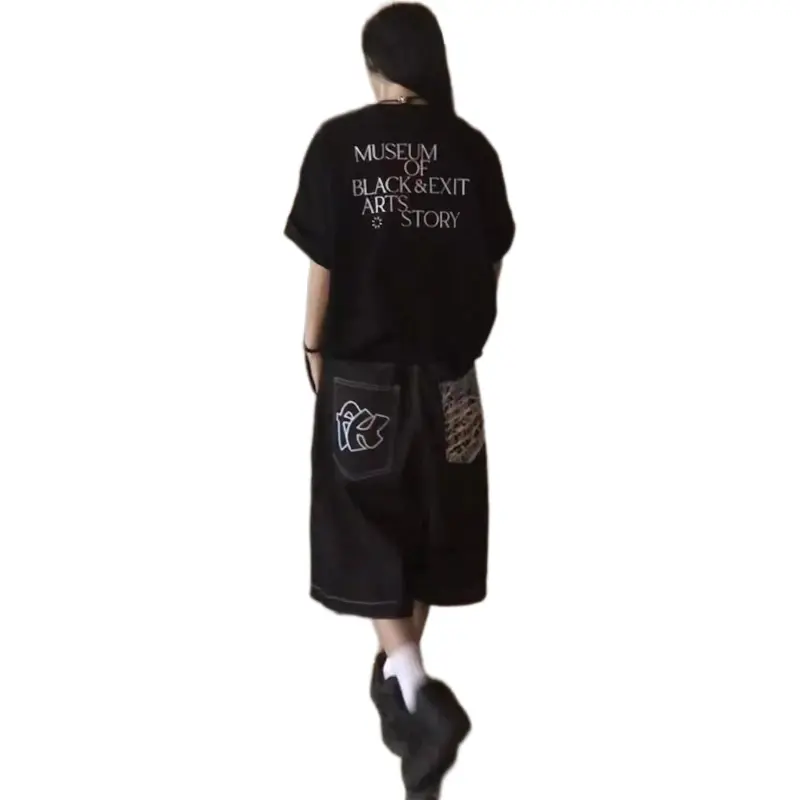 KVIV Denim Shorts Men Black -1