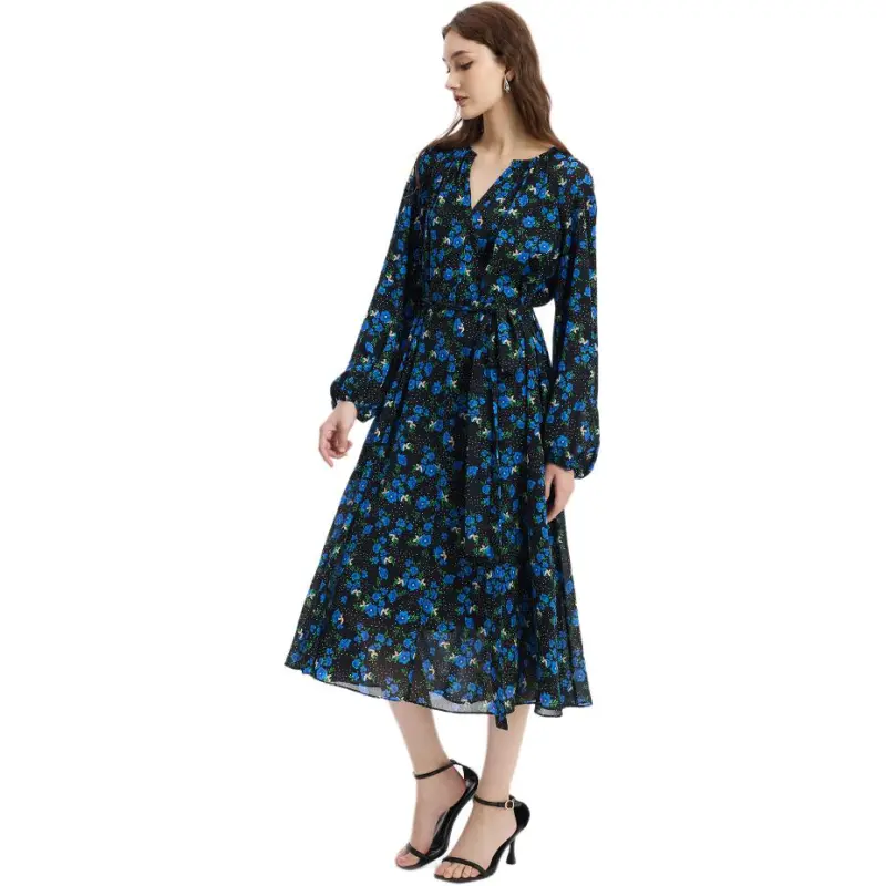 Bebe Long Sleeved Dresses Women's Black Multicolor-3