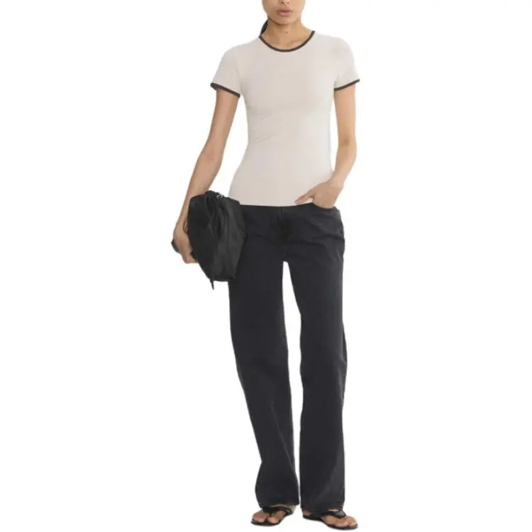 ARITZIA T Shirts Women's Matte Pearl/Black/Matte Pearl Color/Black-1