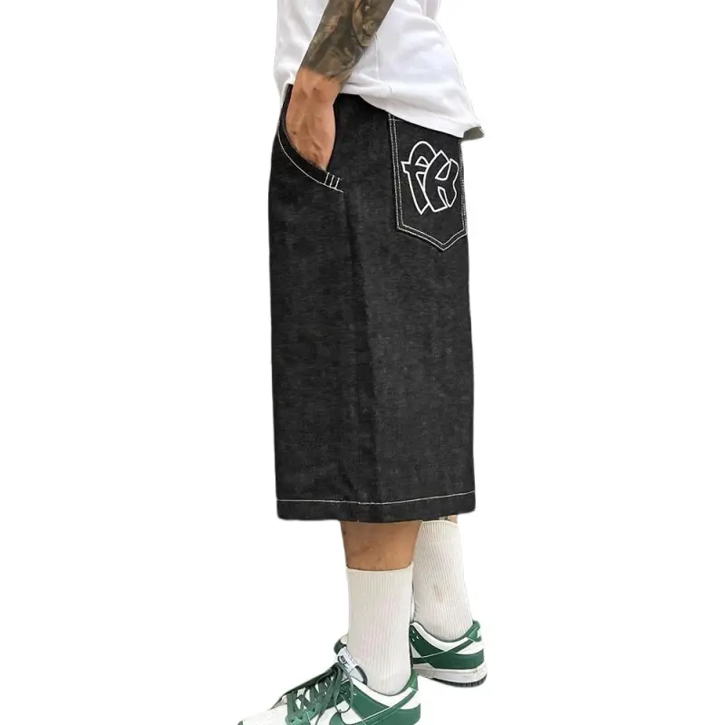 DAFK Denim Shorts Men Black -2