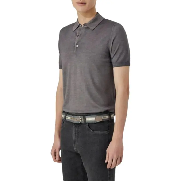Canali Polo Shirts Men Gray-1