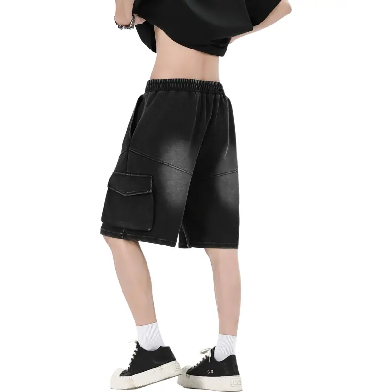 Jeep Denim Shorts Unisex Black, Includes Free Travel Set-5
