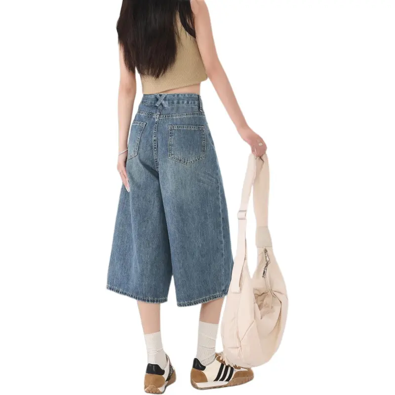 Weixi Denim Shorts Women's Nostalgic Blue-1