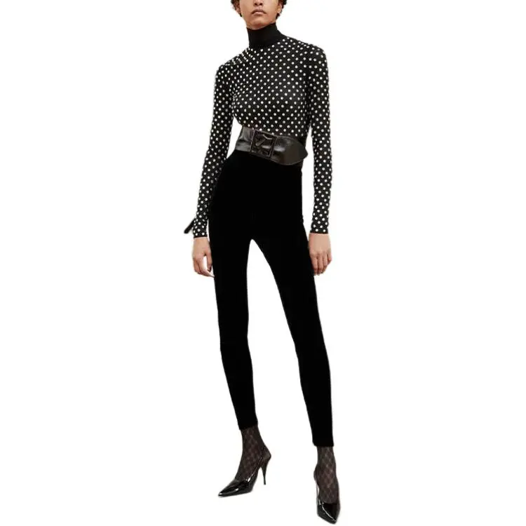 SAINT LAURENT FW21 Leggings Women's Black-2