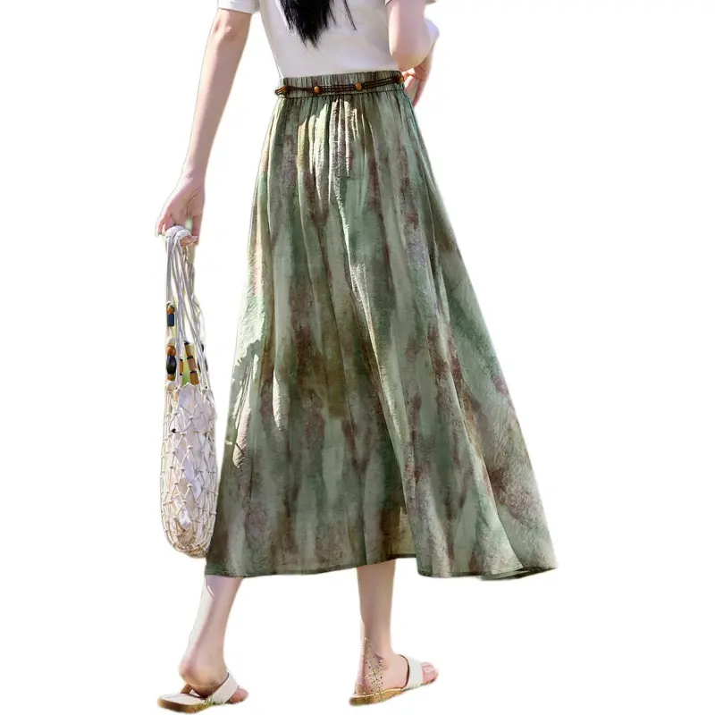 XWI Casual Long Skirts Women's Green-1