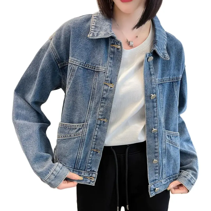 Tonlion Denim Jacket Women's Light Blue-1