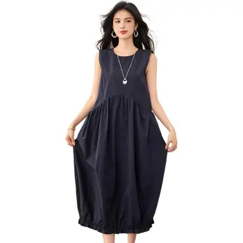 La Chapelle Sleeveless Dress Women's Navy Blue