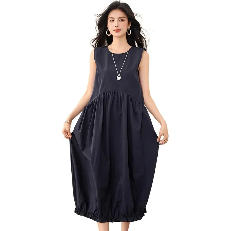 La Chapelle Sleeveless Dress Women's Navy Blue-0