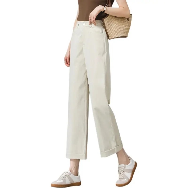Weixi Casual Pants Women's Cream Apricot-4