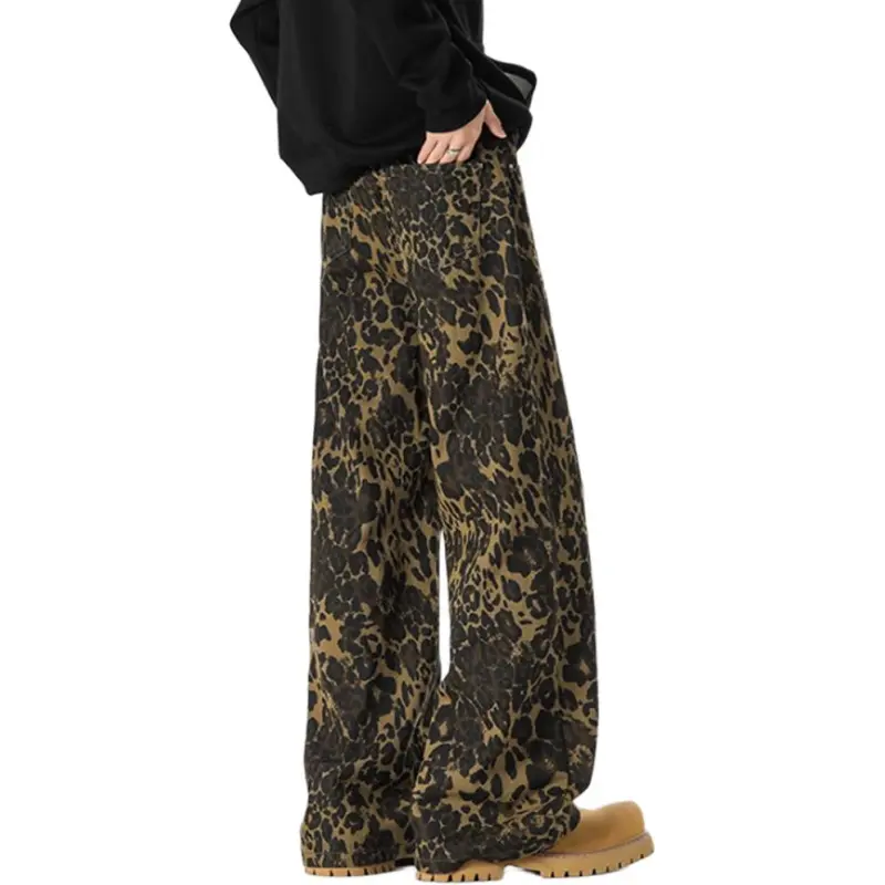 DARK HORSE Jeans Unisex Leopard Print-4