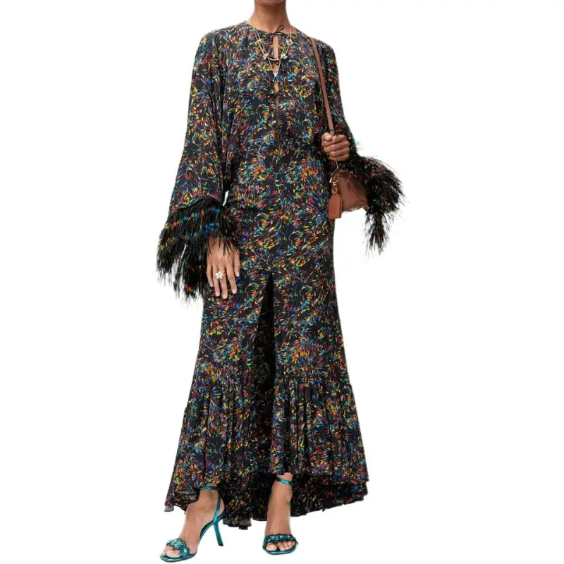 LOEWE SS25 Long Sleeved Dress Women's Multicolor-1