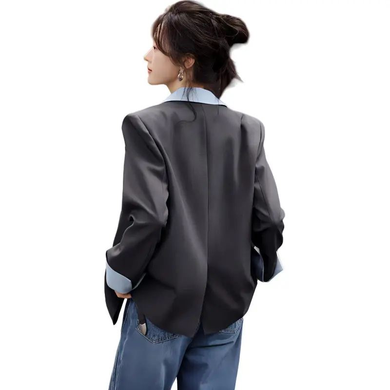 Mo Han Yi Mei Business Suit Women's Heather Gray & Blue-3