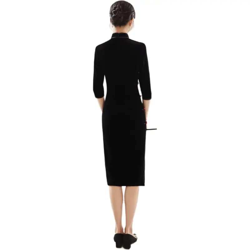 ENEESSI Spring Summer Release Cheongsam Women's Black-1