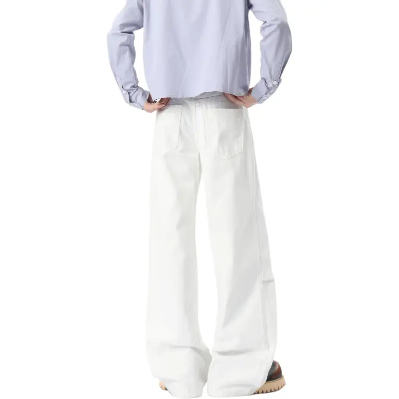 WARNING LIGHT Jeans Unisex White-2