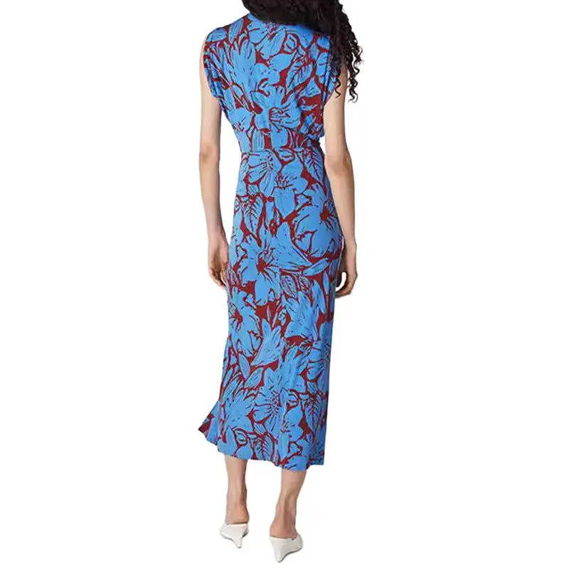 Diane Von Furstenberg SS25 Sleeveless Dress Women's Blue-2