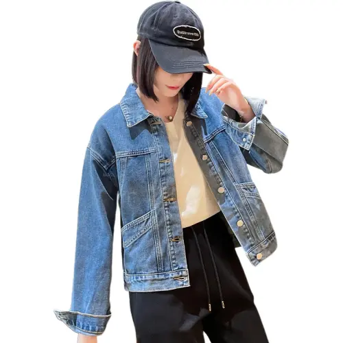 Tonlion Denim Jacket Women's Light Blue