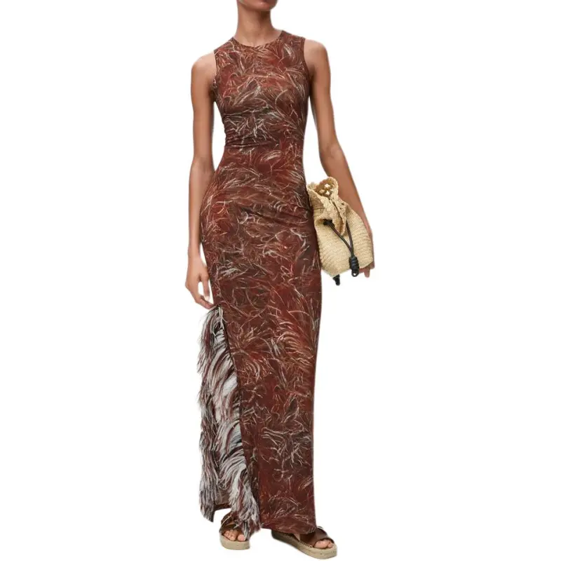 LOEWE SS25 Sleeveless Dress Women's Brown-1
