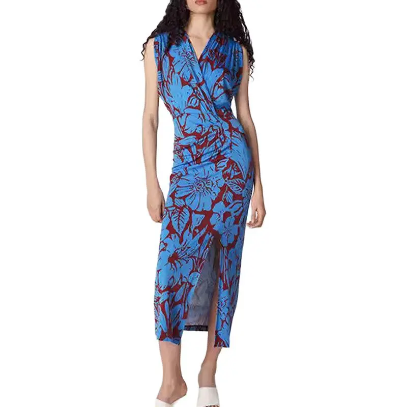 Diane Von Furstenberg SS25 Sleeveless Dress Women's Blue-1
