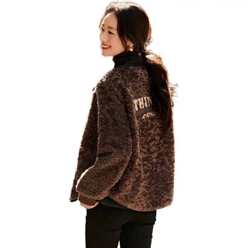 Mo Han Yi Mei Velvet feel Coat Women's Coffee-1