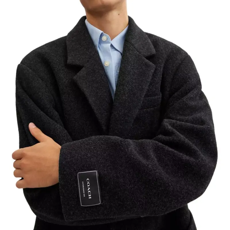 COACH Relaxed Wool Blazer Business Suit Men's Charcoal-3