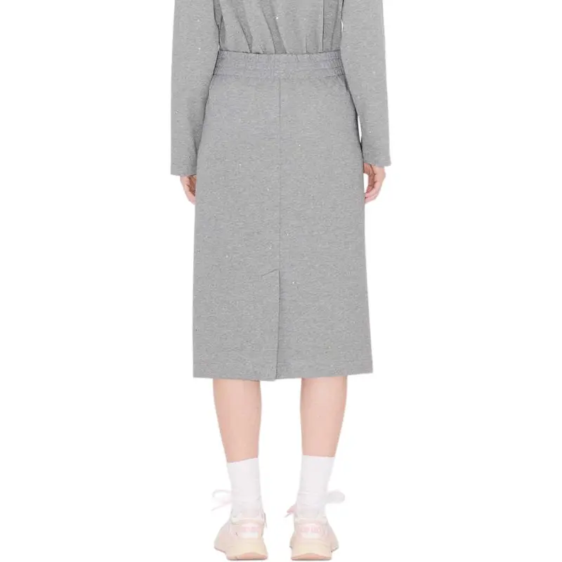 KENZO SS25 Casual Long Skirt Women's Pearl Gray-4