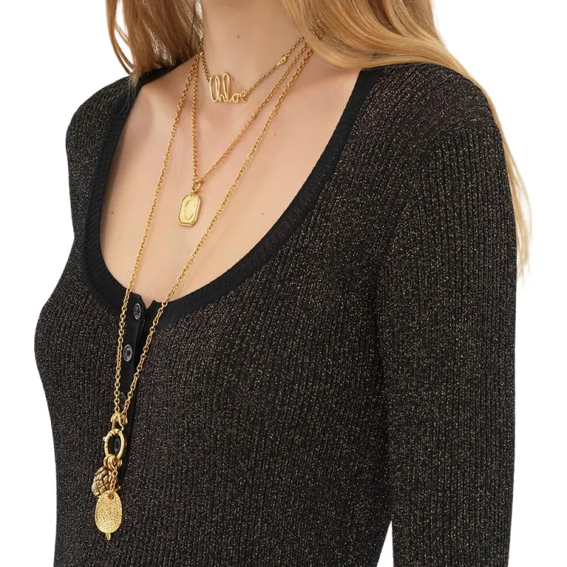 Chloe FW24 Knitwear Women's Black Gold-4