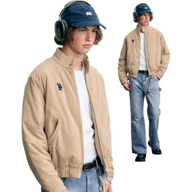 MYSAMESAME Puffer Jacket Unisex Khaki-1