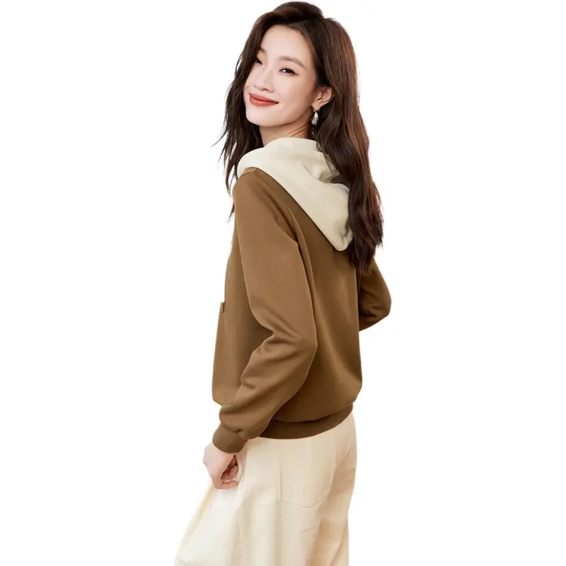 Mo Han Yi Mei Sweatshirt Women's Top Beige Bottom Khaki-4