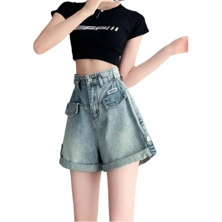 GOSO Denim Shorts Women's Blue-3