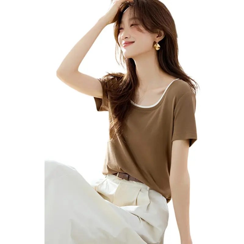 Mo Han Yi Mei T Shirt Women's Dark Khaki-3