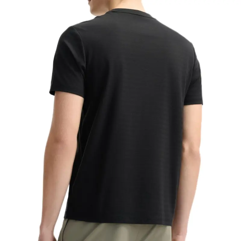FILA Knitted Fabric Short Sleeved T Shirts Men's Jet Black-4