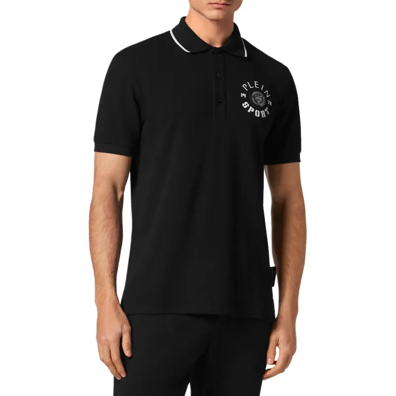 PLEIN SPORT Logo appliqué Cotton Polo Shirt-2