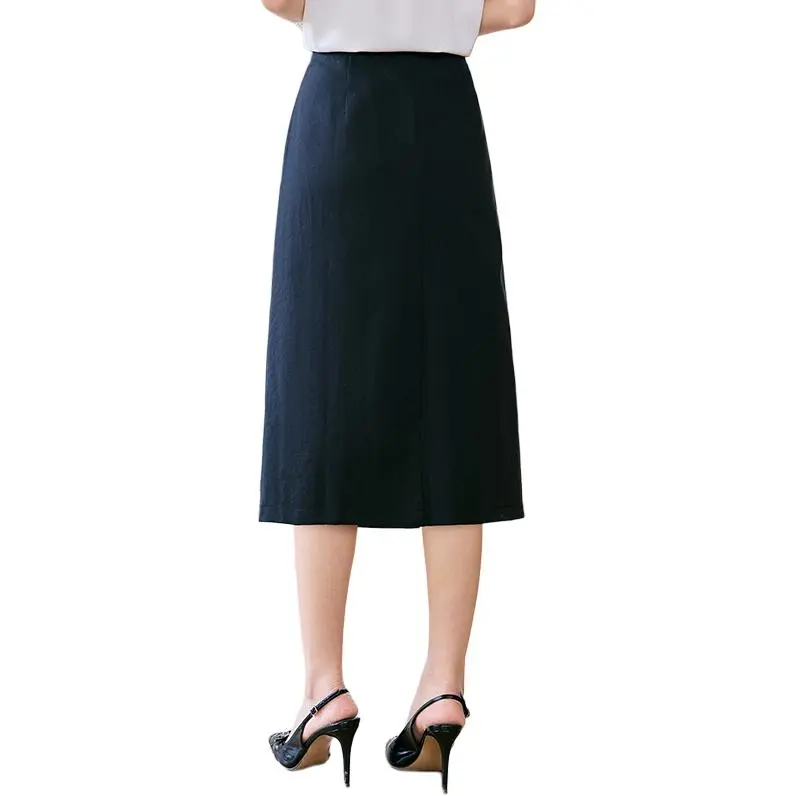 She Enjoys Casual Long Skirts Women's Black-1