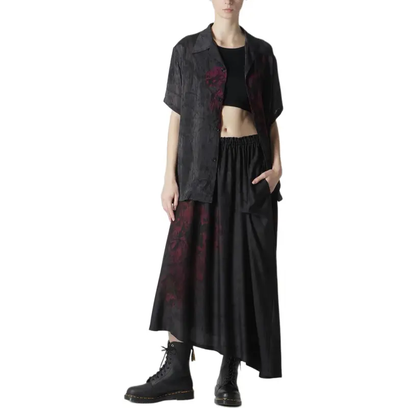 Yohji Yamamoto Y's SS25 Casual Long Skirt Women's Gray-3