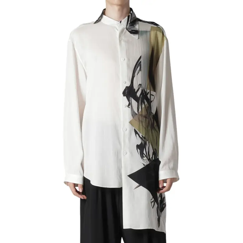 Yohji Yamamoto Abstract print Long sleeve Shirt-6