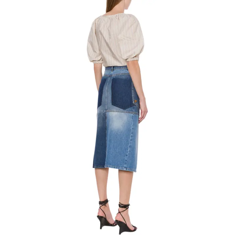 PHILOSOPHY DI LORENZO SERAFINI Asymmetric Denim Skirt-2