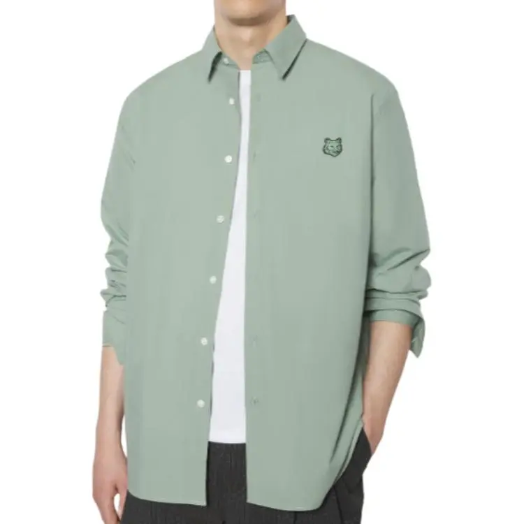 Maison Kitsune Tonal Fox Head Patch Shirt-2