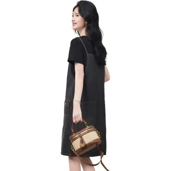 Like The Age Of Water Spring And Summer Long Sleeved Dresses Loose Fit Women's Black
