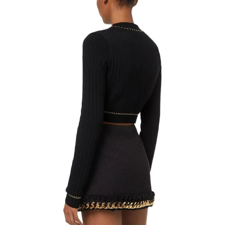 VERSACE Crop Tops Women's Black-3