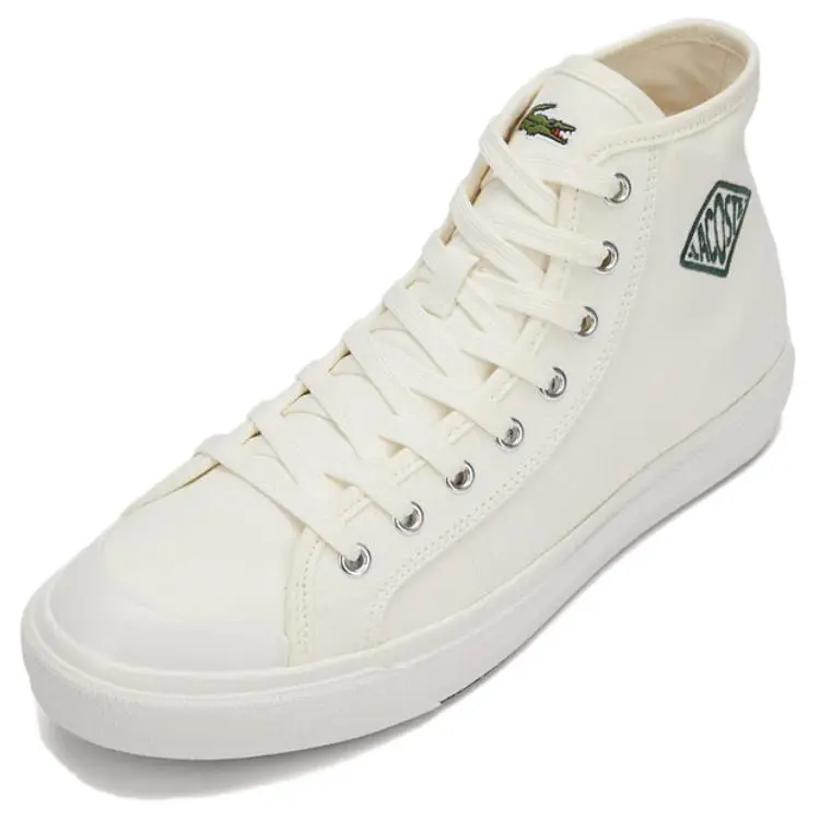 LACOSTE Backcourt High Top Skateboard Shoes Men's Ecru-1