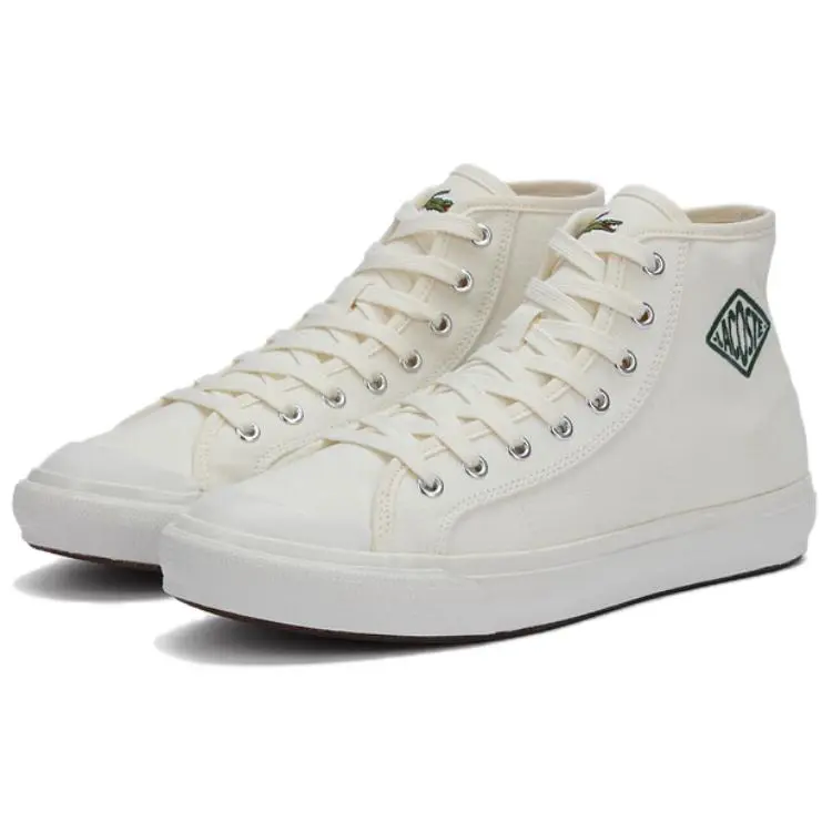 LACOSTE Backcourt High Top Skateboard Shoes Men's Ecru-2