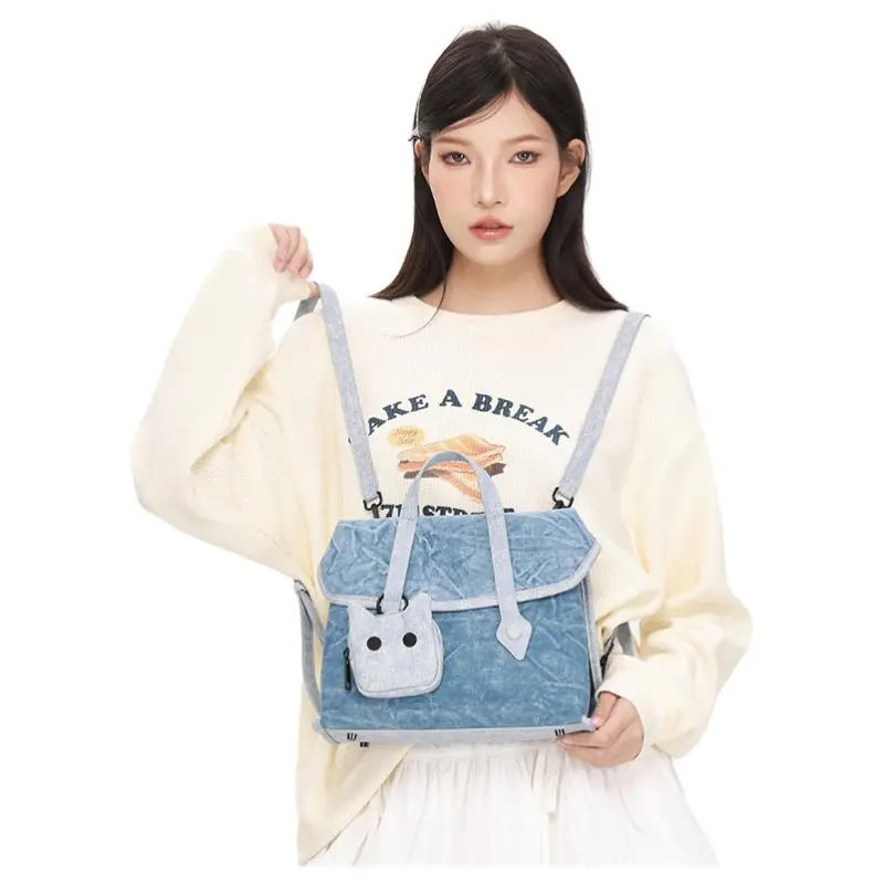 NOXXON Nylon Backpack Regular Women's Mist Blue/Desert Yellow-3