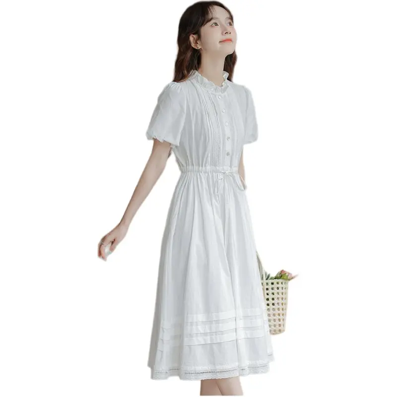 JECCI FIVE Short Sleeved Dress Women's White-5
