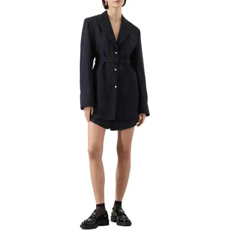 PRADA Pinstripe Single Breasted Shirt Jacket-5
