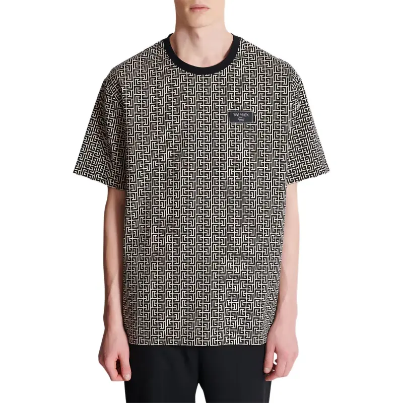 BALMAIN Monogram jacquard T shirt-1