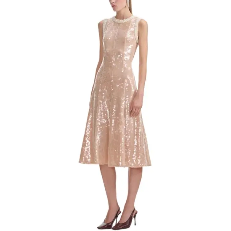 Self-portrait Sequin Embellished Trim Midi Dress-1