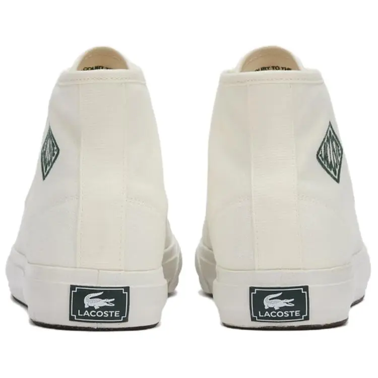 LACOSTE Backcourt High Top Skateboard Shoes Men's Ecru-3