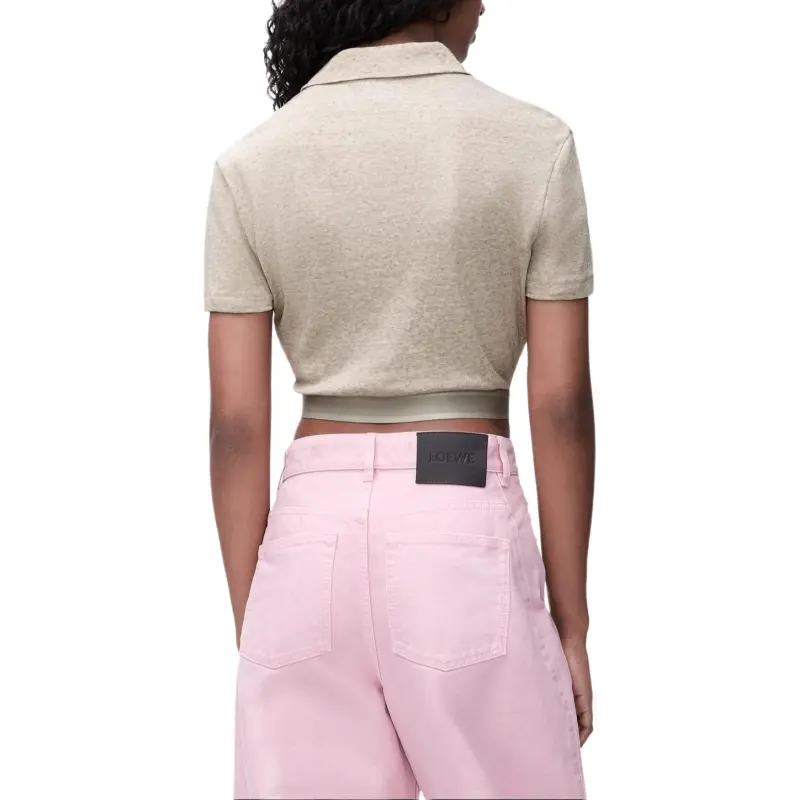 LOEWE Cropped Polo 'Beige'-2