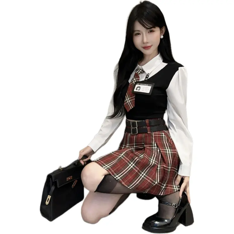 Mu Xiao Xin Two Piece Skirt Sets Women's-5